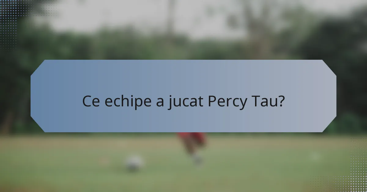 Ce echipe a jucat Percy Tau?